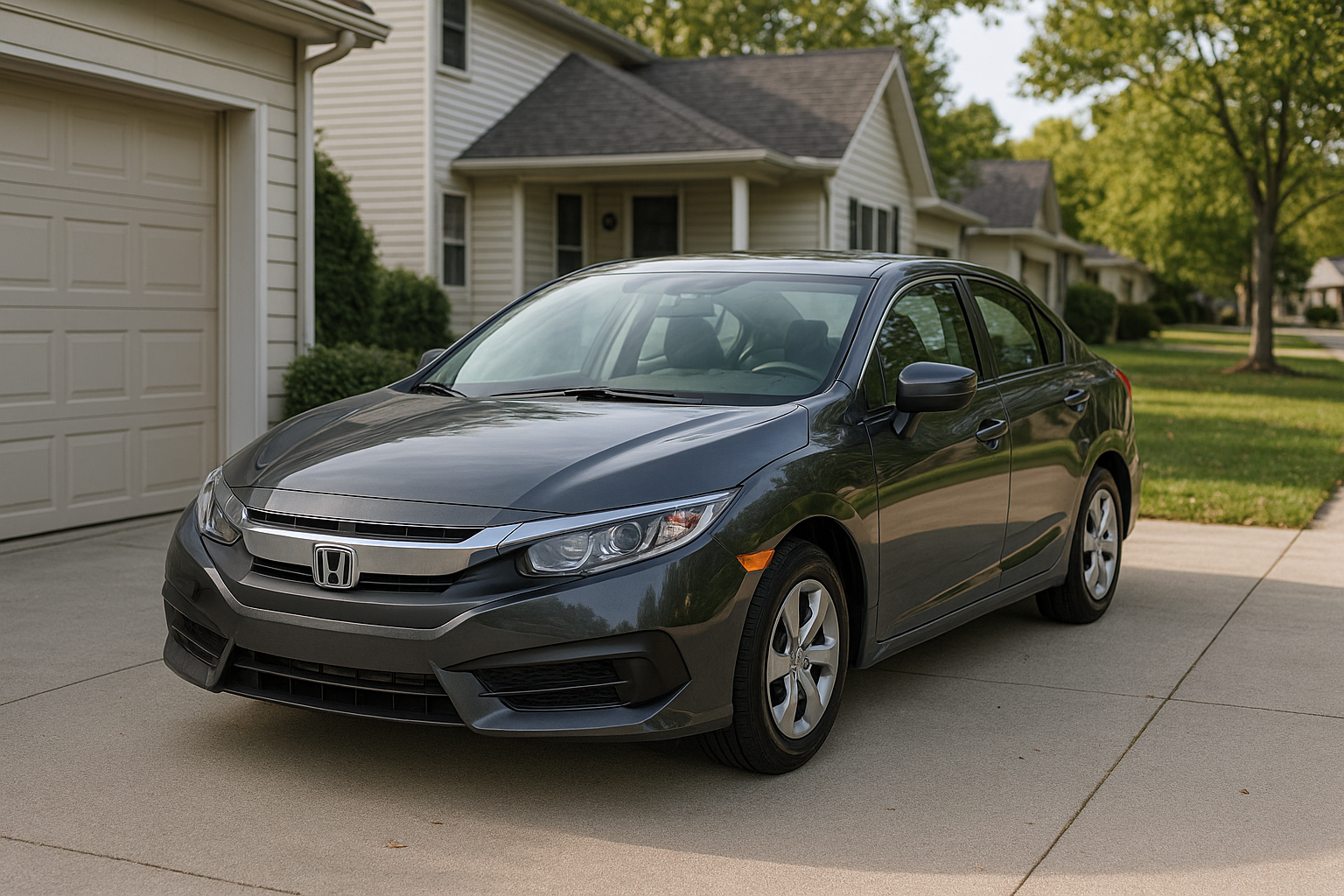 Honda parked on the driveway